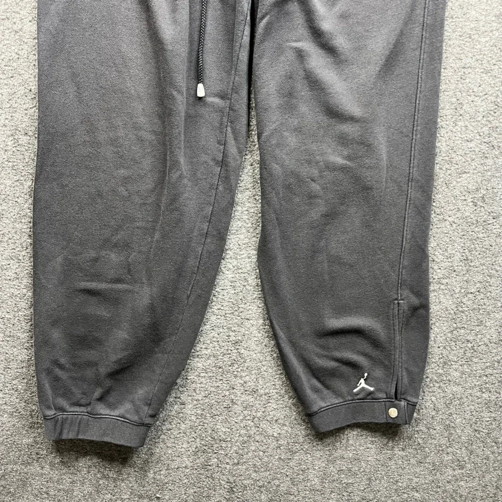 Jordan Sweatpants Mens Medium Gray Jumpman Fleece Joggers Snap Athletic Pants - Picture 13 of 16